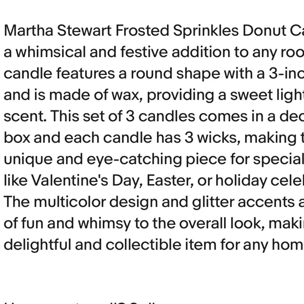 New. Martha Stewart Donut Candle Trio - Pink, Chocolate & Creamy White